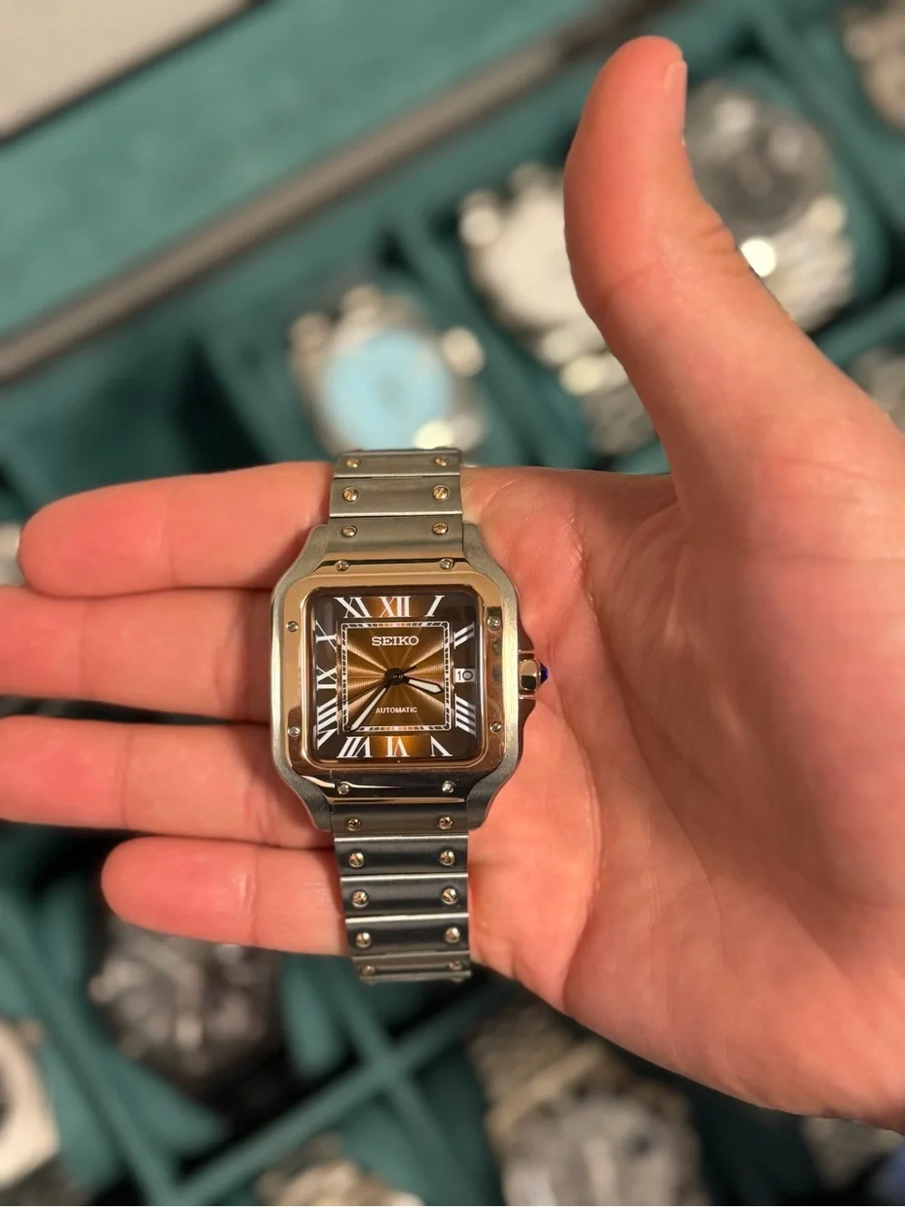 Seiko Mod: Rose Gold Brown Santos